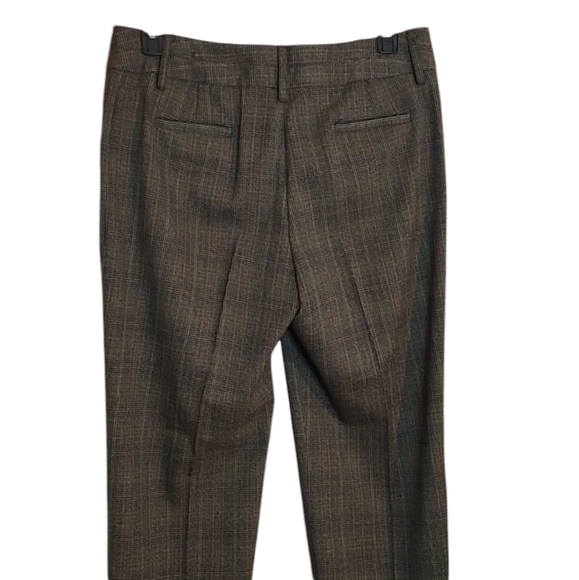 Brown Small Plaid Cuffed Zac & Rachel Work / Dress Pants sz 12 - Picture 4 of 6